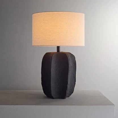 Japanese retro clay lamp in 35x57cm size on bedroom nightstand