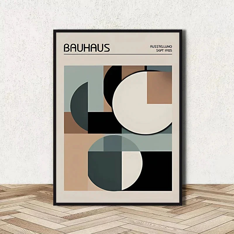 Abstract Bauhaus Geometric Line Art Canvas Wall Art