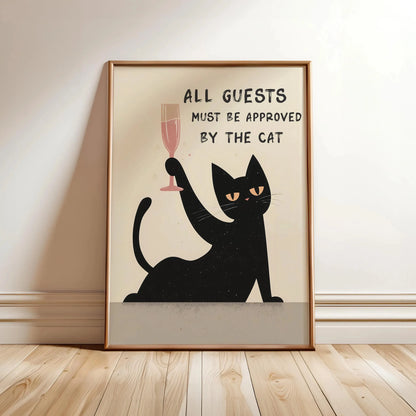 Wash Your Paws Black Cat Bathroom Canvas Wall Art
