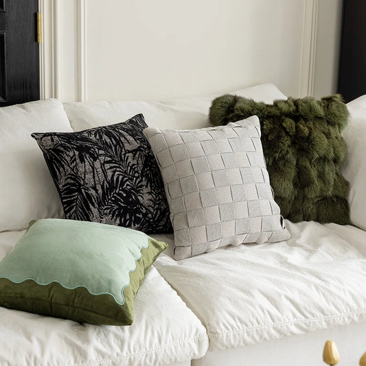 Retro Green Luxury Pillow Cover