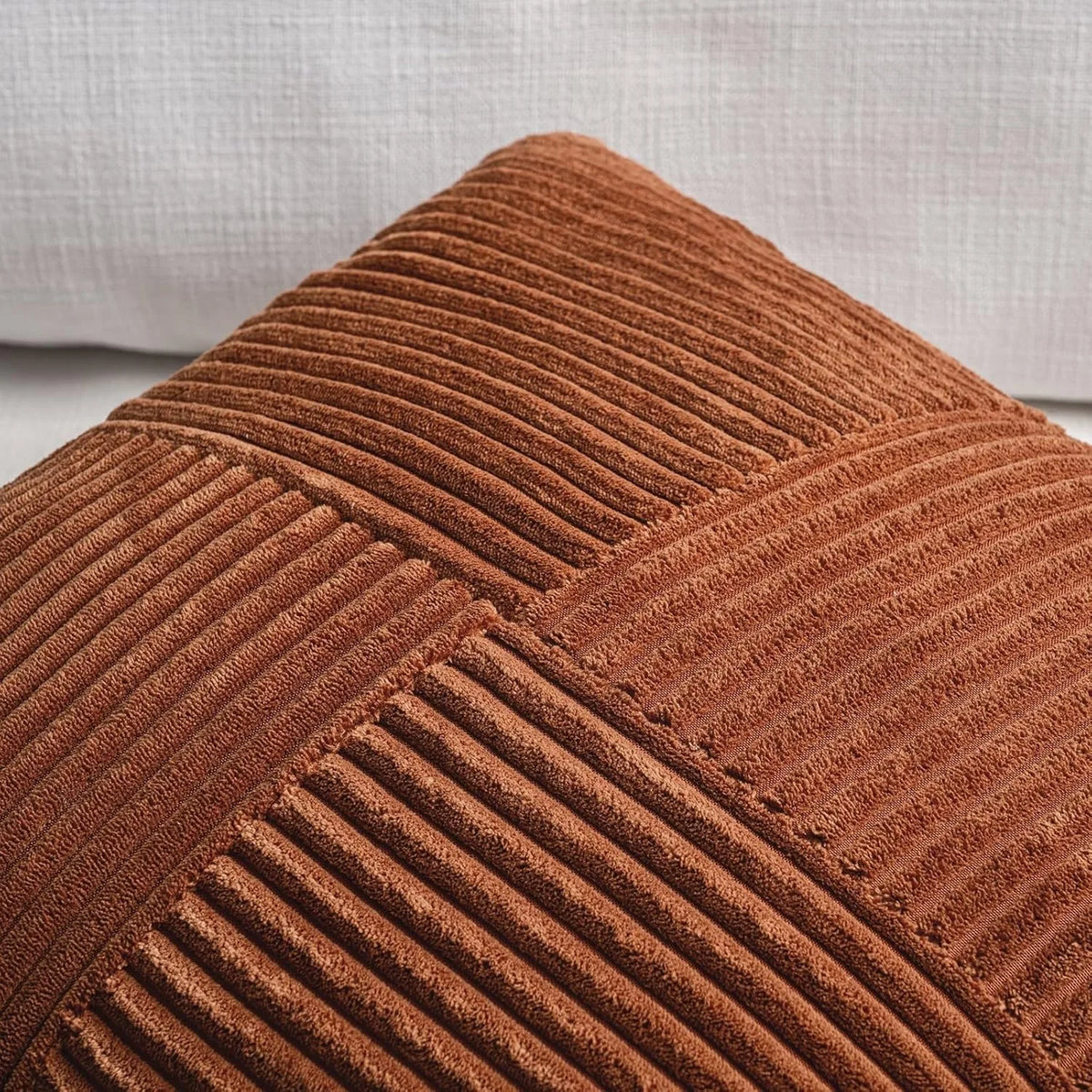 Boho Patchwork Corduroy Pillow Cover — detail