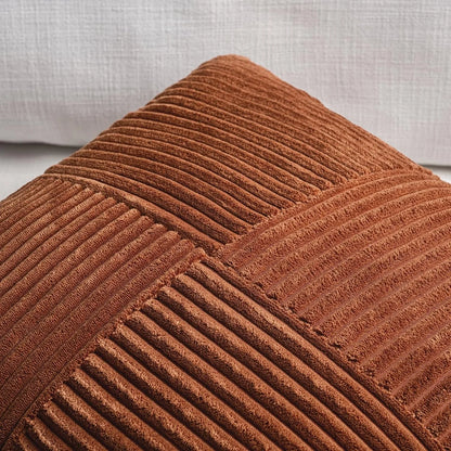 Boho Patchwork Corduroy Pillow Cover — detail