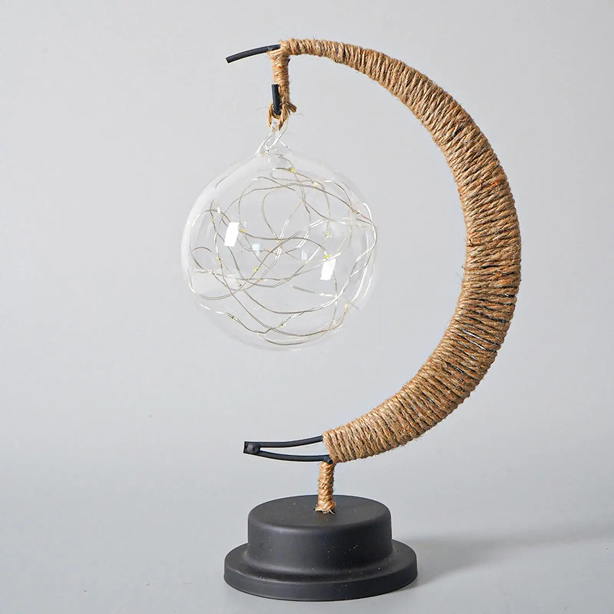 Plastic ball night light casting magical glow in holiday setting