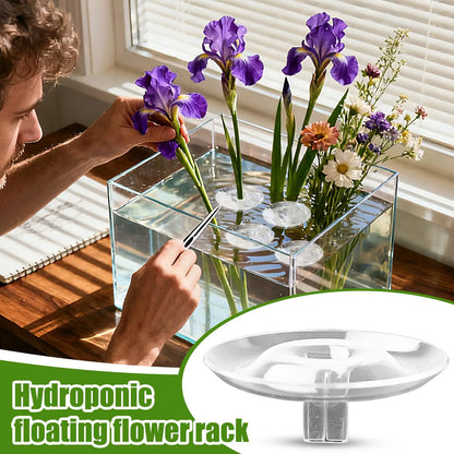 Transparent flower stem holder set for vase hydroponic arrangement