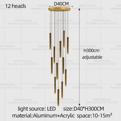 Three rod chandelier, 11.8 in across, with a 47.2 in cord drop