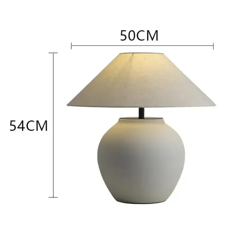 Wabi Sabi lamp overhead view showing circular base and shade top