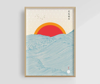Japanese Retro Temple Mount Fuji Canvas Art