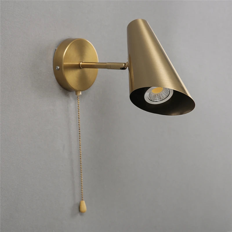 Foldable Rotatable Pull Chain Wall Sconce