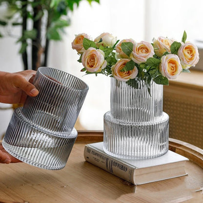Nordic retro textured glass vase hydroponic flower arrangement