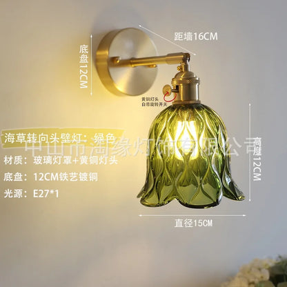 Nordic Seagrass Green Glass Wall Sconce