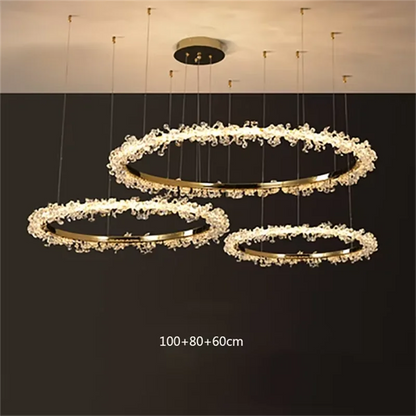 Nordic glass ring chandelier for a compound building entrance