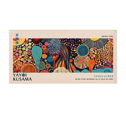 Yayoi Kusama inspired polka dot canvas wall art — canvas print surface detail