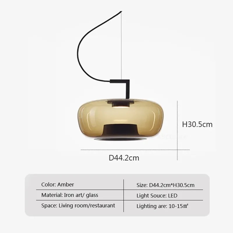 Glass chandelier with two shade layers in the 35.7 centimetre size