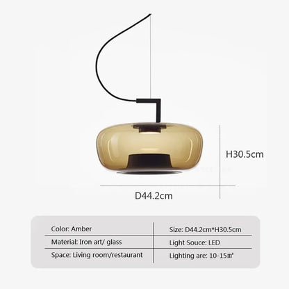 Glass chandelier with two shade layers in the 35.7 centimetre size