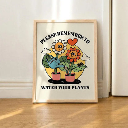 Green Botanical Houseplant Canvas Wall Art