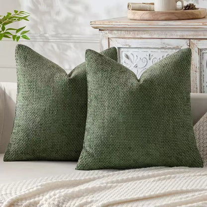 Cross-Stitch Chenille Pillow Cover — detail