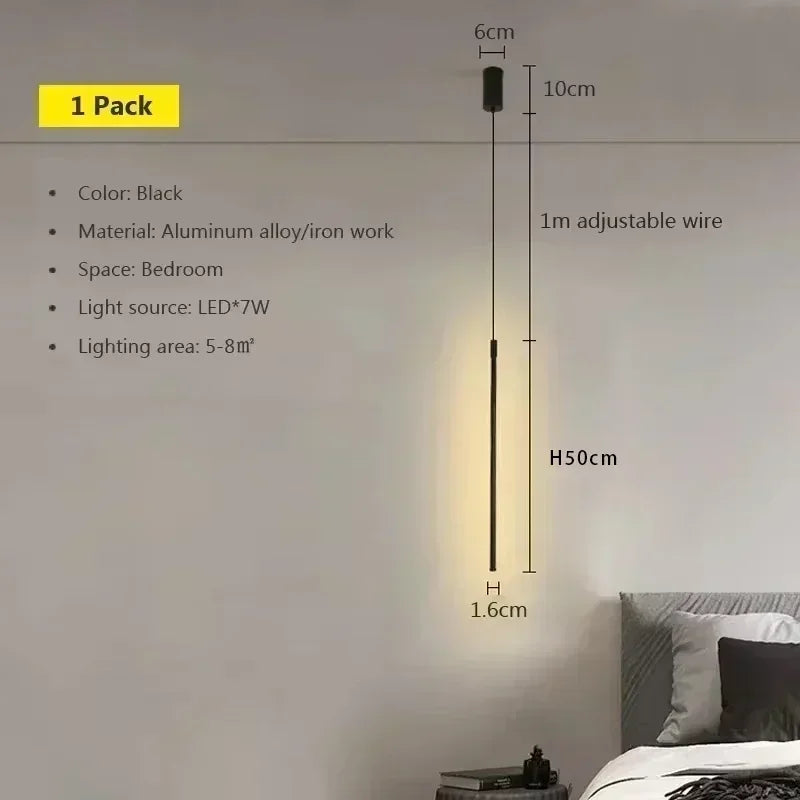 Nordic LED Rod Pendant Light