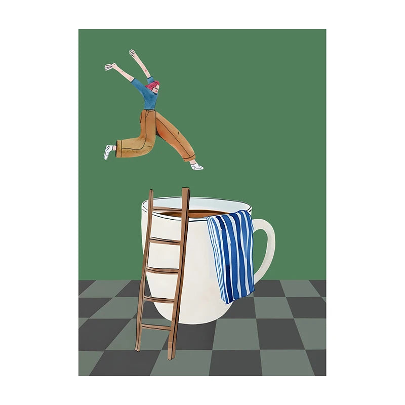 Coffee Diver Trendy Canvas Wall Art Print
