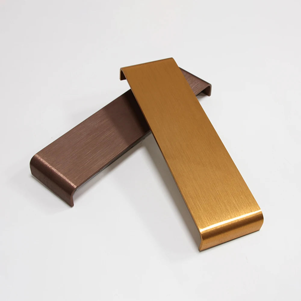 gold aluminum wall sconce, close-up of shade and hardware detail
