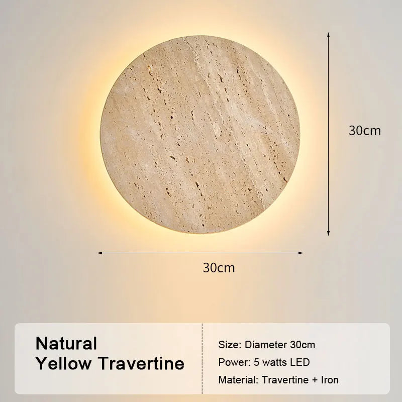 LED Travertine Stone Wall Sconce