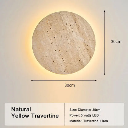 LED Travertine Stone Wall Sconce