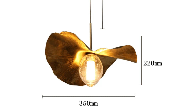 Hammered Brass Lotus Pendant