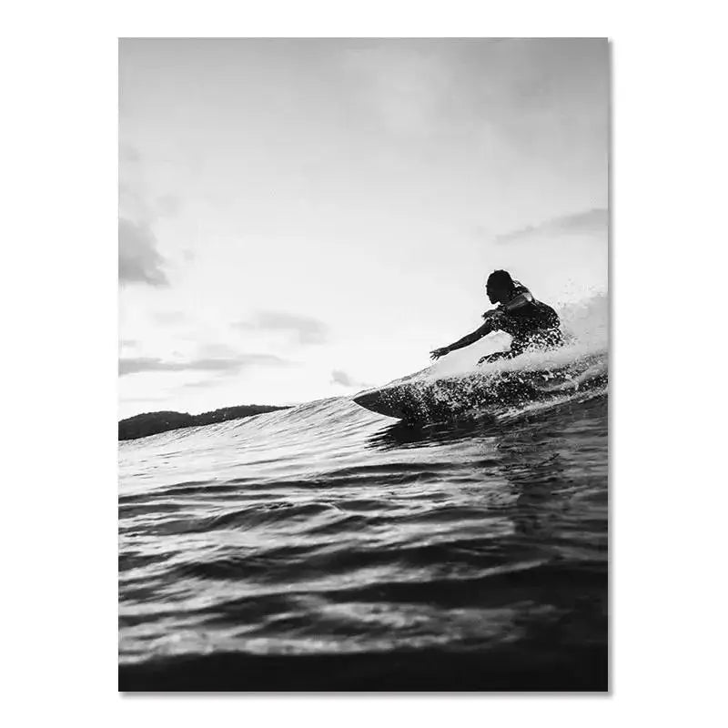 Beach Camper Van Surf Ocean Landscape Canvas Wall Art
