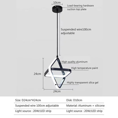 Square profile aluminium chandelier casting a clean downward wash
