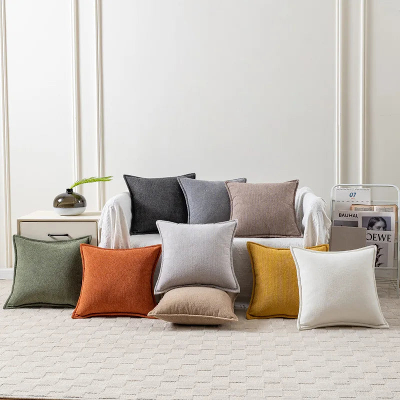 Solid Fabric Throw Pillow Cover — detail