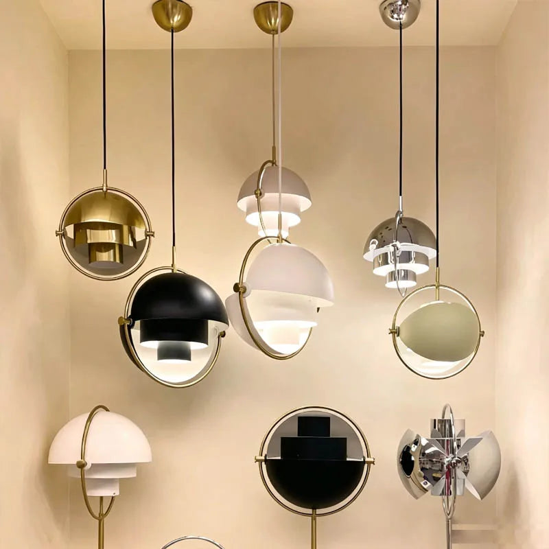 Gold finish single head chandelier with E27 LED bulb included