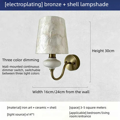 French Ceramic Shell Wall Sconce