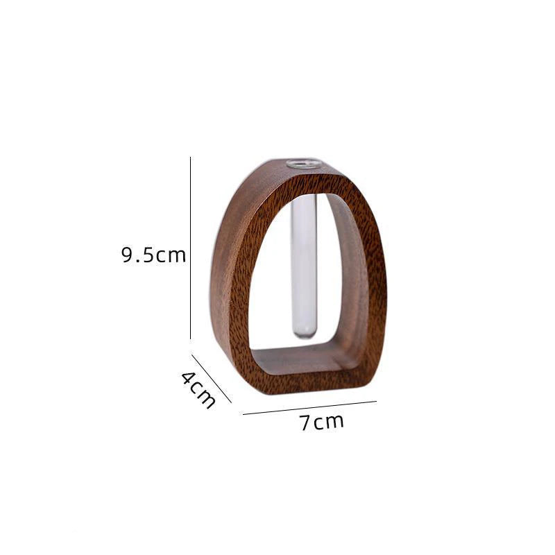 Solid wood flower insert mini hydroponic water vase display