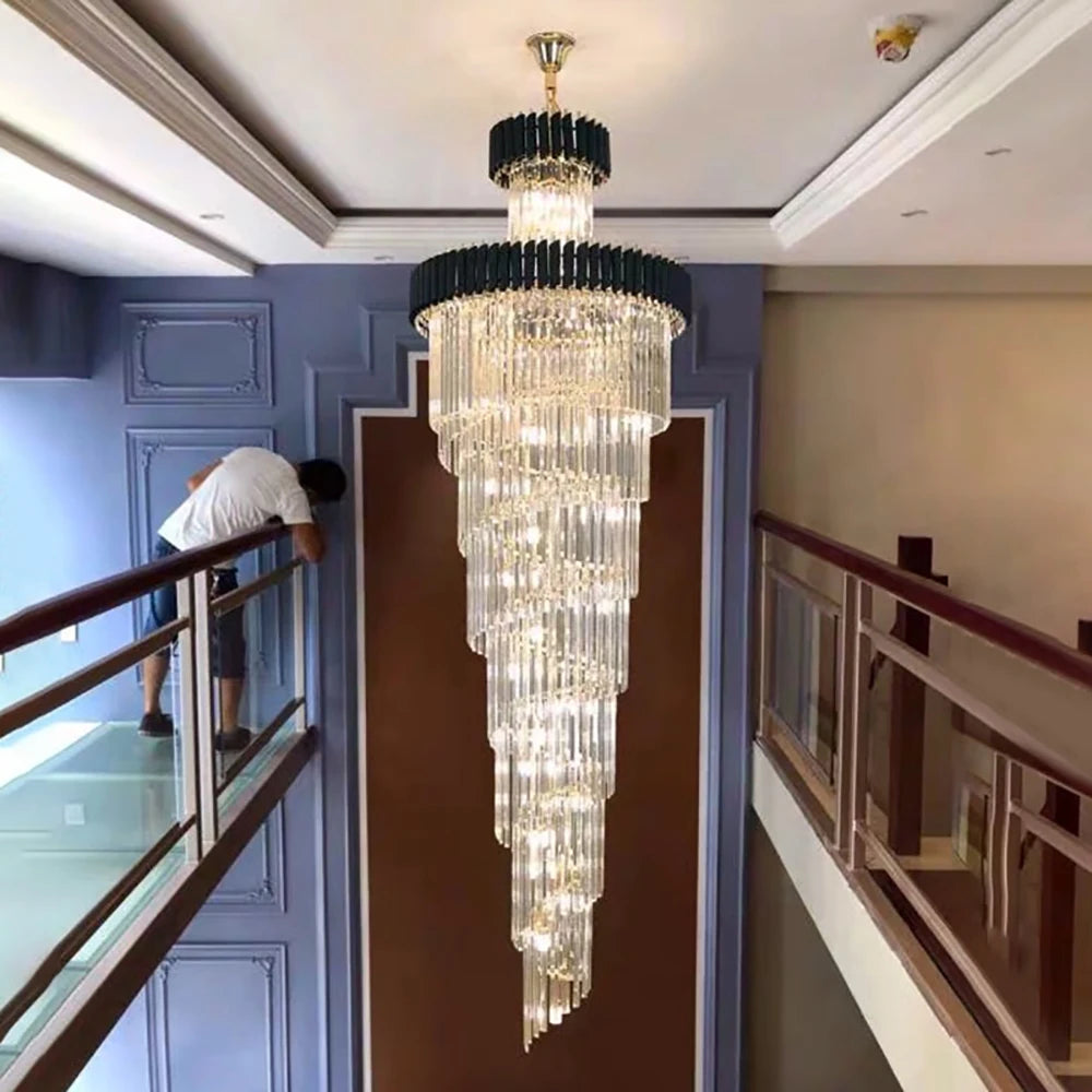 Flush mount crystal chandelier with up and down light and push button switch