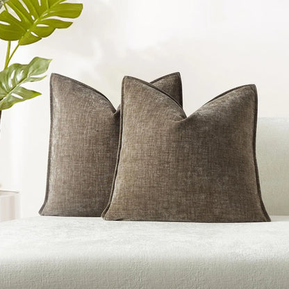 Solid Chenille Throw Pillow Cover — styling detail