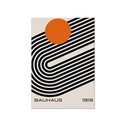 Bauhaus Abstract Geometric Mid-Century Canvas Wall Art