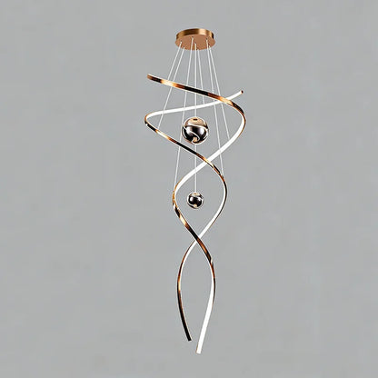 Rose gold crystal chandelier seen from below with dense crystal drops