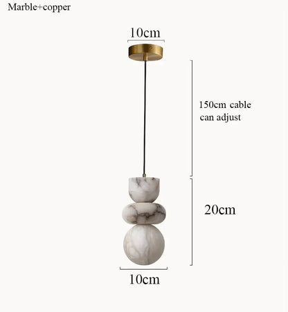 Natural Marble Pendant Light