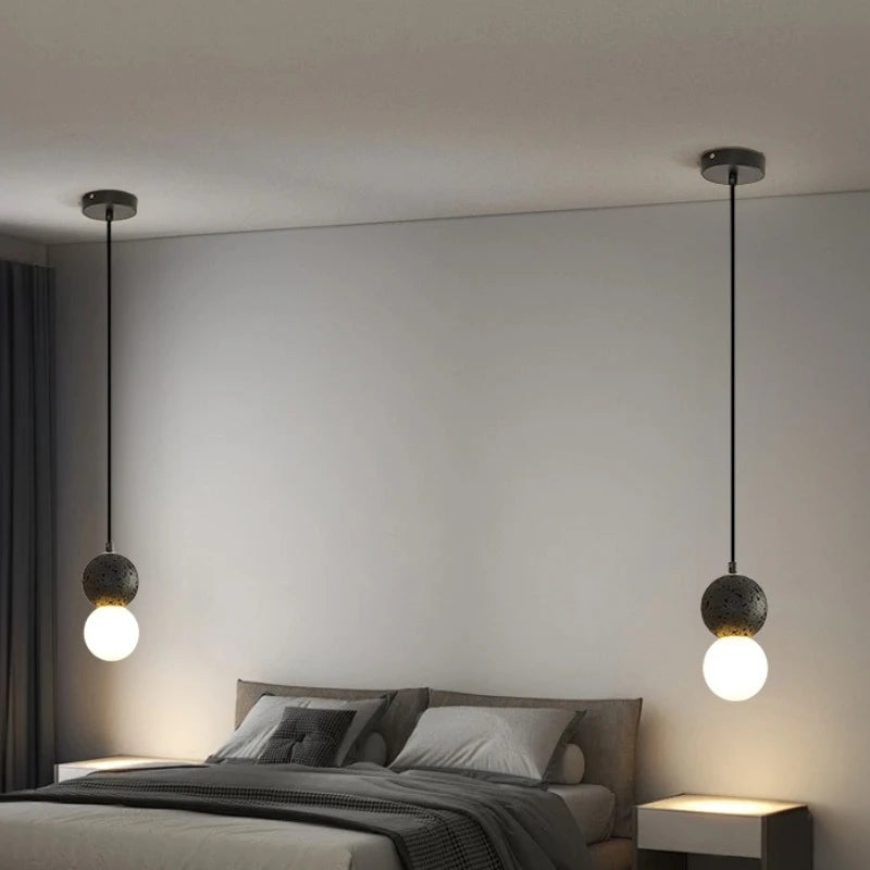 Concrete Ball Pendant Light