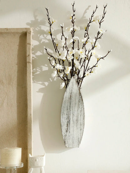 Nautical wooden vase whale tail coastal boho dried flower