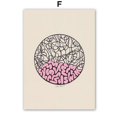 Abstract Floral Line Art Portrait Canvas Wall Art