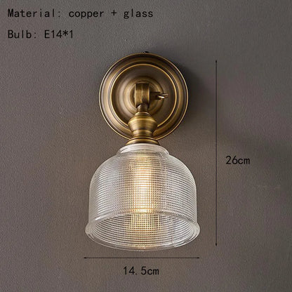 Antique Copper Clear Glass Wall Sconce
