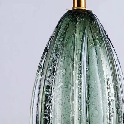 Glass lamp geometric form close-up showing elegant design detail