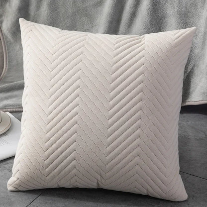 Quilted Velvet Throw Pillow Cover