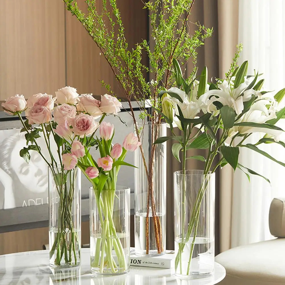 10x20cm shatterproof cylinder vase holding eucalyptus branch stems