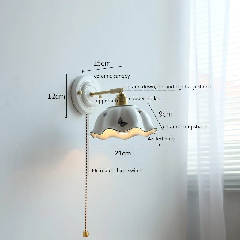American Brass Ceramic Wall Sconce