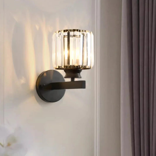 crystal wall sconce, front view on white background