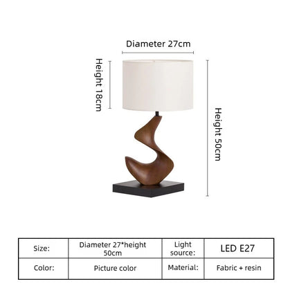 Wabi Sabi Resin Table Lamps Bedroom Beside Light Fixture Living Room Decor Led Illumination Study Desk Lamp Indoor Lighting CE
