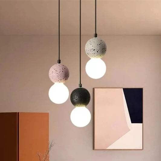Concrete Ball Pendant Light