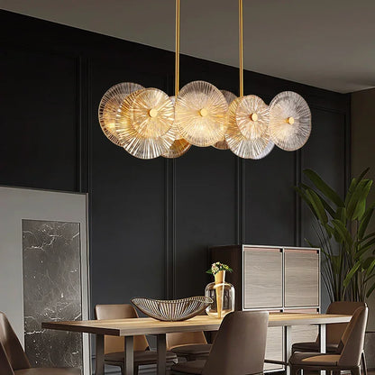 Lotus leaf chandelier measuring 23.6 in (60 cm) in diameter