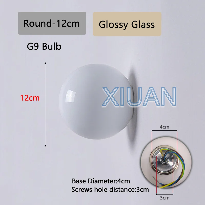 French Bauhaus Glass Ball Wall Sconce